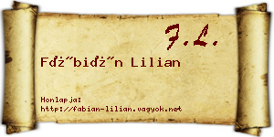 Fábián Lilian névjegykártya