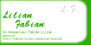 lilian fabian business card